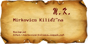 Mirkovics Kiliána névjegykártya